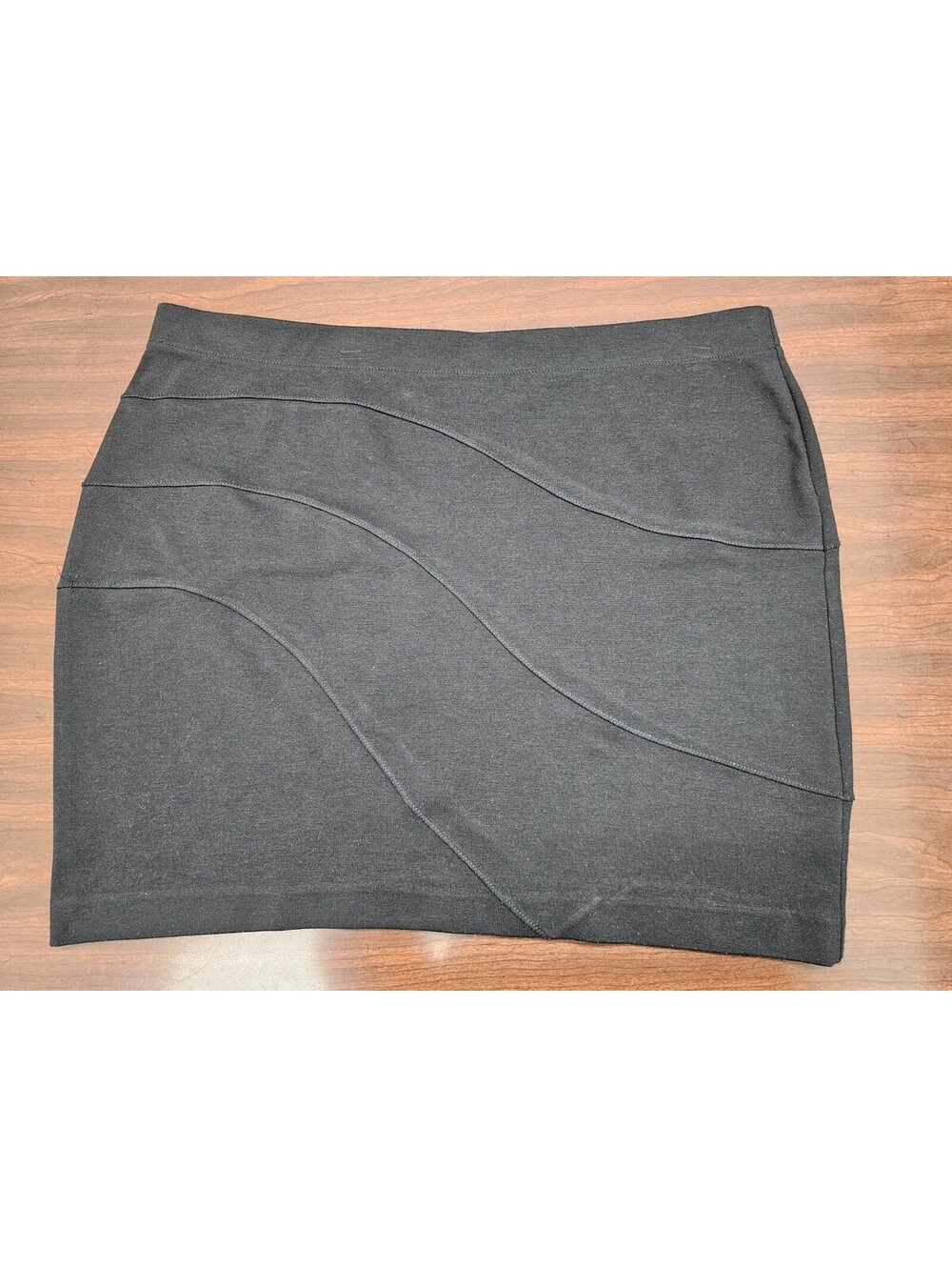 Simply Vera Vera Wang Women XL Black Stretch Mini Skirt Curved Panel Seam Detail